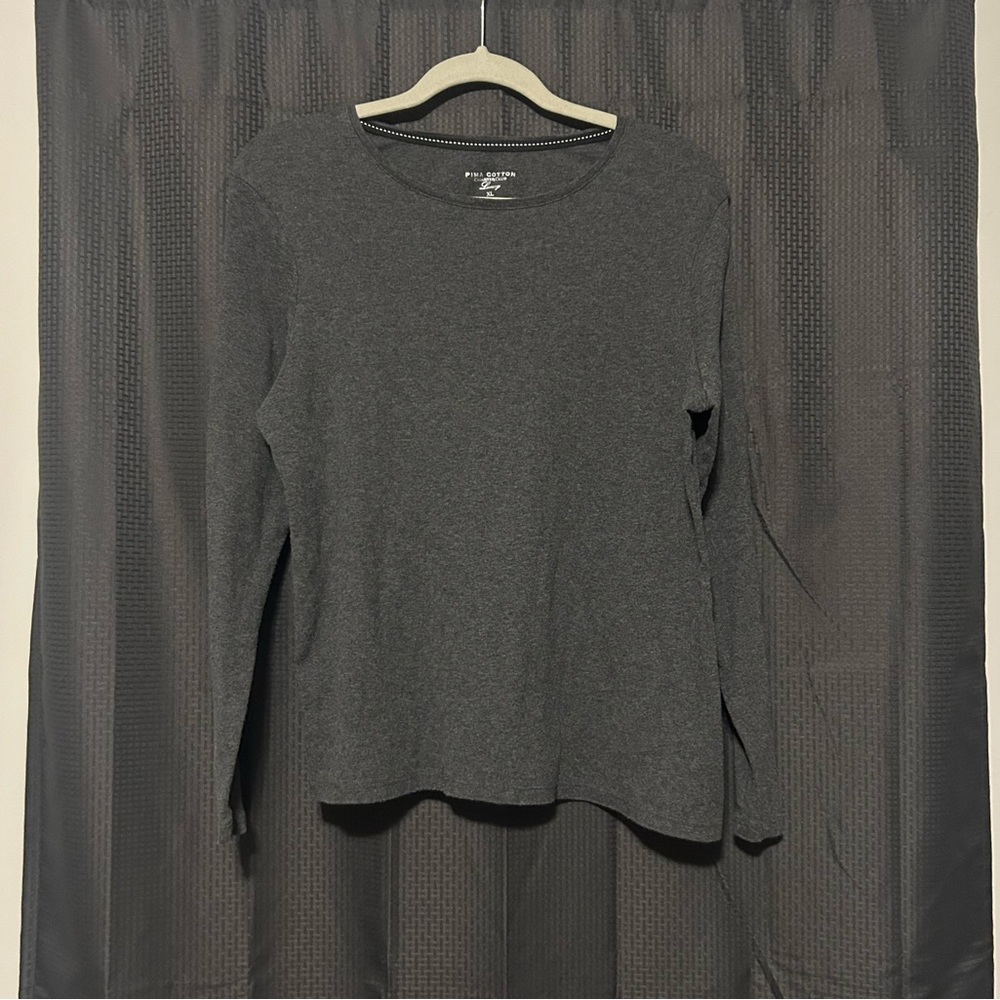 Classic Women's Long-Sleeve Crewneck Top - Dark Gray